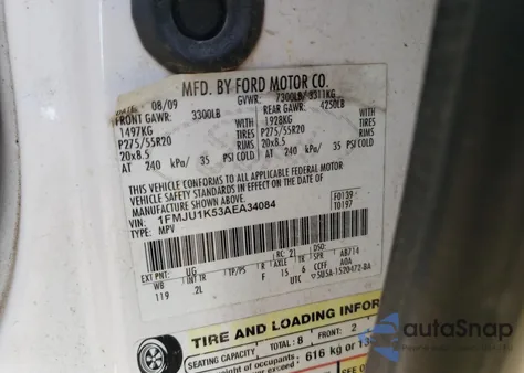 2010 Ford Expedition Limited from USA, damaged, VIN 1FMJU1K53AEA34084